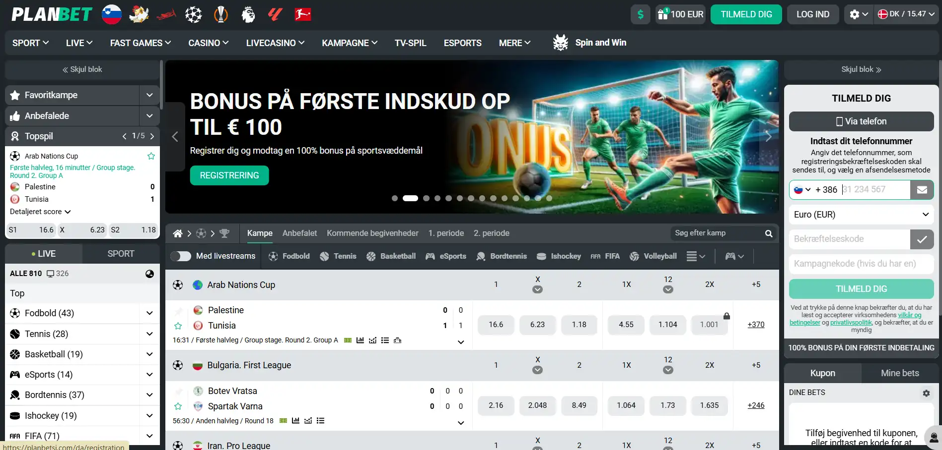 planbet casino menu