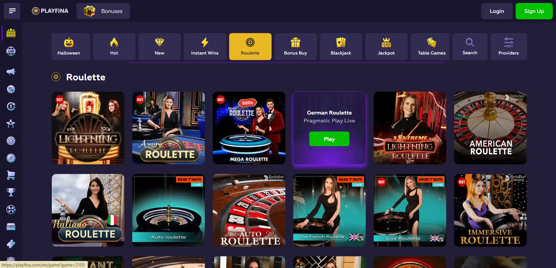playfina casinospil